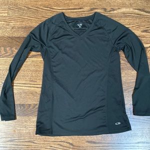 Champion Long Sleeve Workout Tee in black.